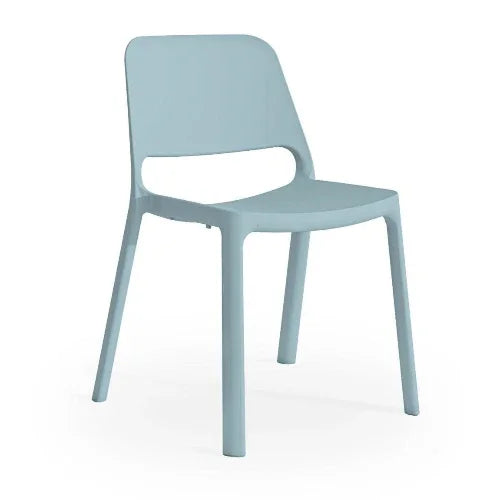 Lichtblauwe design kunststof stoel Kasper voor kantoor of vergaderruimte, modern en stapelbaar