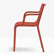 Rode design bureaustoel met armleuningen, modern kantoormeubilair KANTOORMEUBELS.ONLINE
