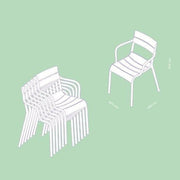 Pedrali Souvenir stoelen met armleuning, stapelbaar, design kantoormeubilair op groene achtergrond