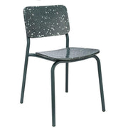 Design kantoormeubel stoel van gerecycled kunststof met terrazzo-look en metalen frame
