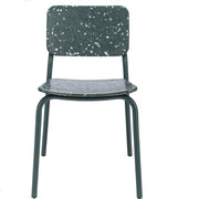 Donkergroene stoel CODE, van 100% gerecycled materiaal, industrieel en modern