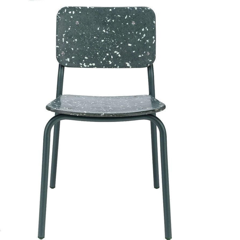 Donkergroene stoel CODE, van 100% gerecycled materiaal, industrieel en modern