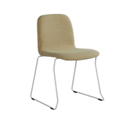 Quin design stoel met beige zitting en slanke metalen poten, kantoormeubilair