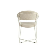 Vigo vergaderstoel met beige bekleding en wit metalen frame, geschikt voor kantoorinrichting