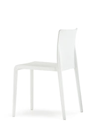 Witte design bureaustoel zonder armleuningen, minimalistisch, kantoormeubilair