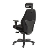 Zwarte ergonomische bureaustoel met hoofdsteun, design kantoormeubilair KANTOORMEUBELS.ONLINE