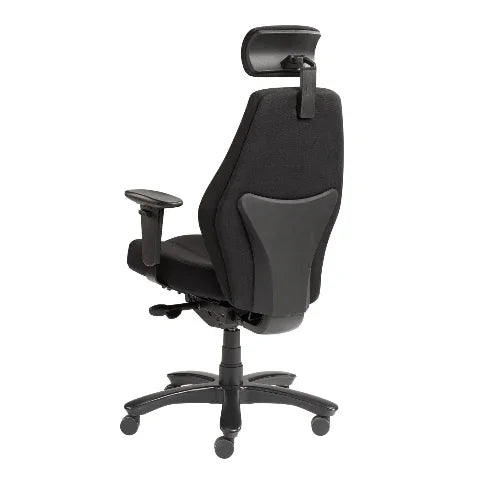 Zwarte ergonomische bureaustoel met hoofdsteun, design kantoormeubilair KANTOORMEUBELS.ONLINE