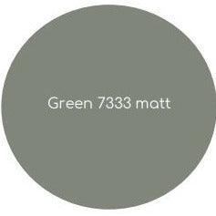 Groene matte kleurstaal Green 7333 voor kantoormeubilair, design en interieurinrichting.