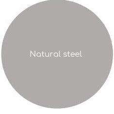 Kleurstaal natural steel voor kantoormeubels, cirkelvormig staal in grijze tint.