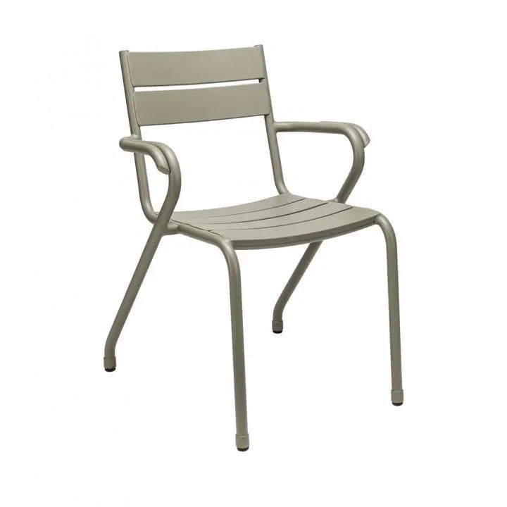 Metalen terrasstoel Girola met armleuningen, modern design, geschikt voor kantoor of buiten