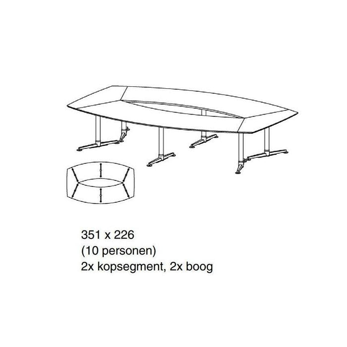 Vergadertafel Lande Casus van 6 tot 20 personen - KANTOORMEUBELS.ONLINE