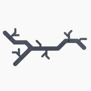 Design wandkapstok in boomvorm, zwart, ideaal voor moderne kantoorinrichting.