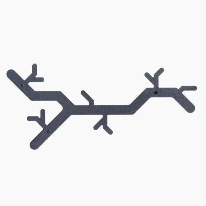 Design wandkapstok in boomvorm, zwart, ideaal voor moderne kantoorinrichting.