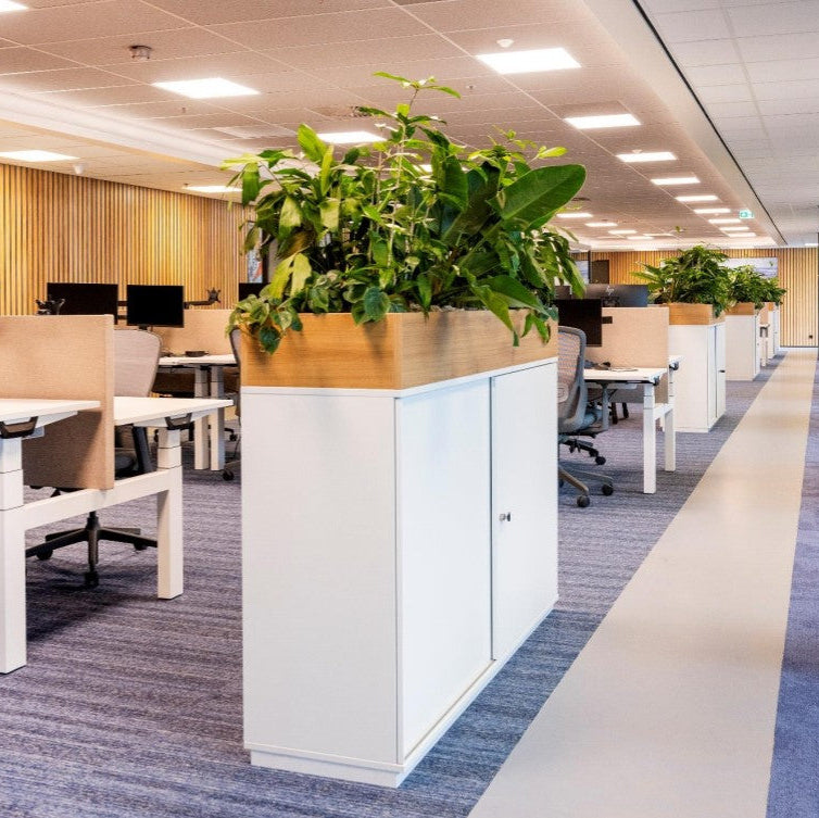 Wini schuifdeurkast wit met plantenbak